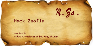 Mack Zsófia névjegykártya