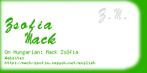 zsofia mack business card
